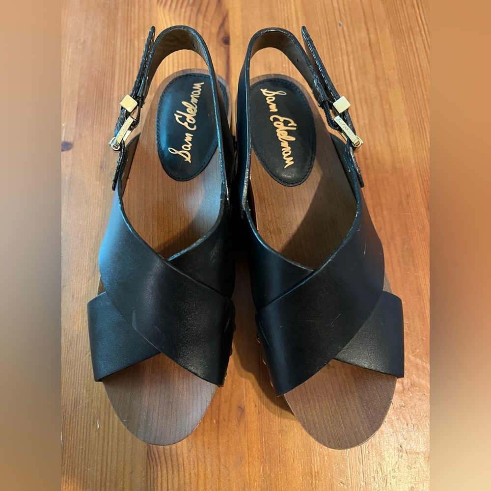 Sam Edelman platform leather sandals. Black & brown. Size 7